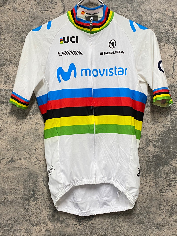 JP957 エンデュラ ENDURA モビスター Movistar Team 2019 World Champion Jersey 半袖 サイクルジャージ S