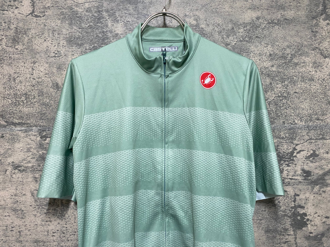 KF203 カステリ CASTELLI 半袖 サイクルジャージ ターコイズグリーン M