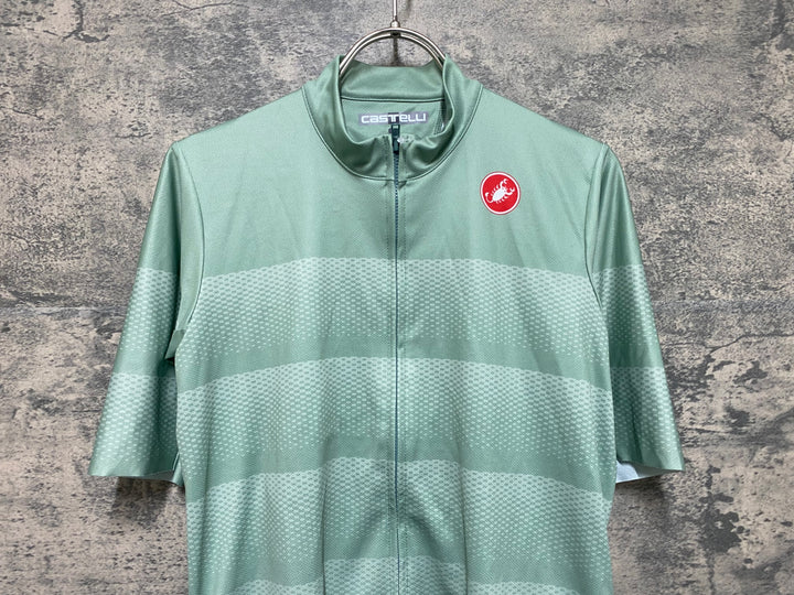 KF203 カステリ CASTELLI 半袖 サイクルジャージ ターコイズグリーン M