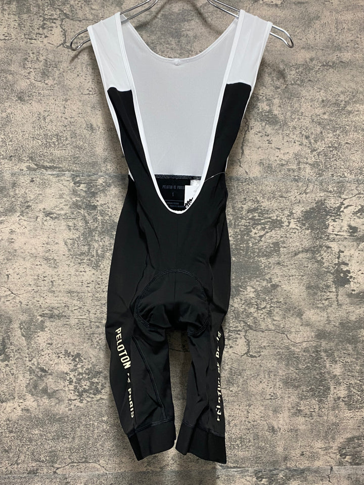 JW769 プロトンドパリ PELOTON DE PARIS Domestique Bib Shorts ビブショーツ 黒 ロゴ黄ばみ S