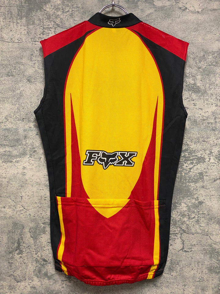 JM584 フォックス FOX ノースリーブ サイクルジャージ 黄色黒赤 L