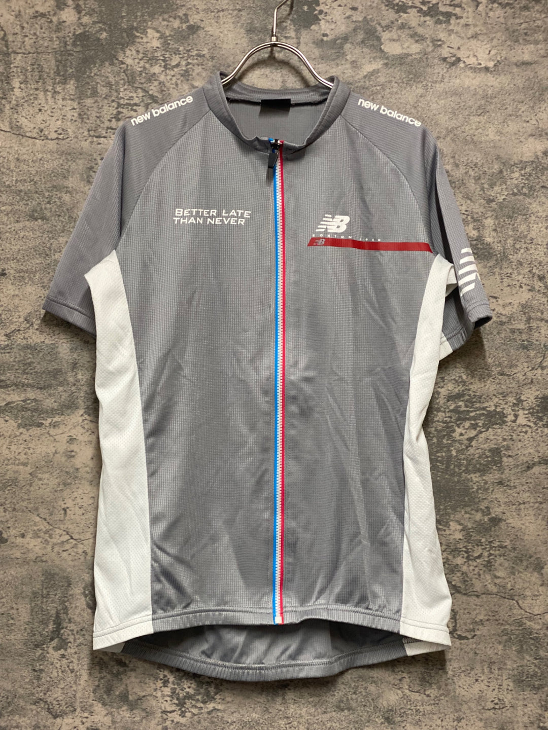 KH257 ニューバランス new balance 半袖 サイクルジャージ グレー L
