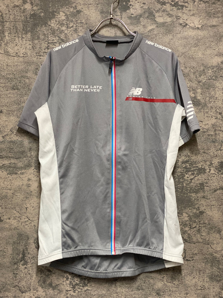 KH257 ニューバランス new balance 半袖 サイクルジャージ グレー L