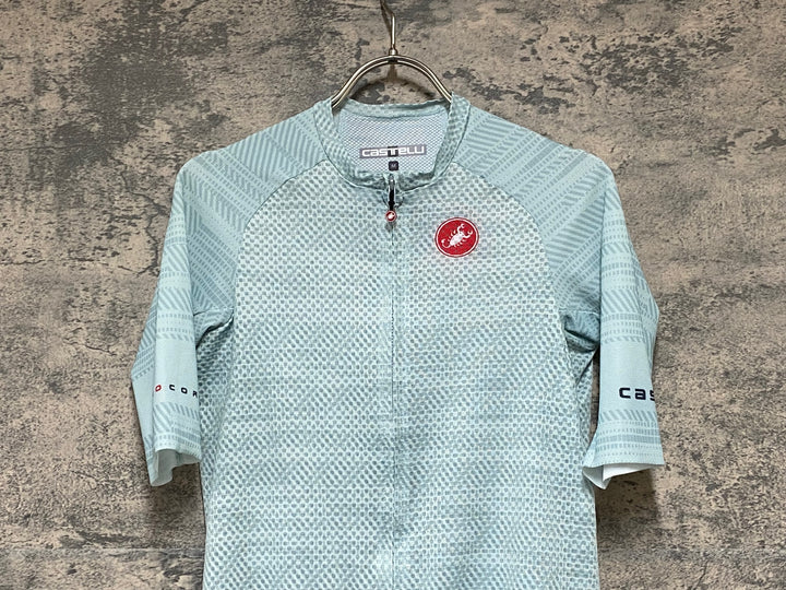 KG818 カステリ CASTELLI ロッソコルサ ROSSO CORSA 半袖 サイクルジャージ ターコイズ Ｍ