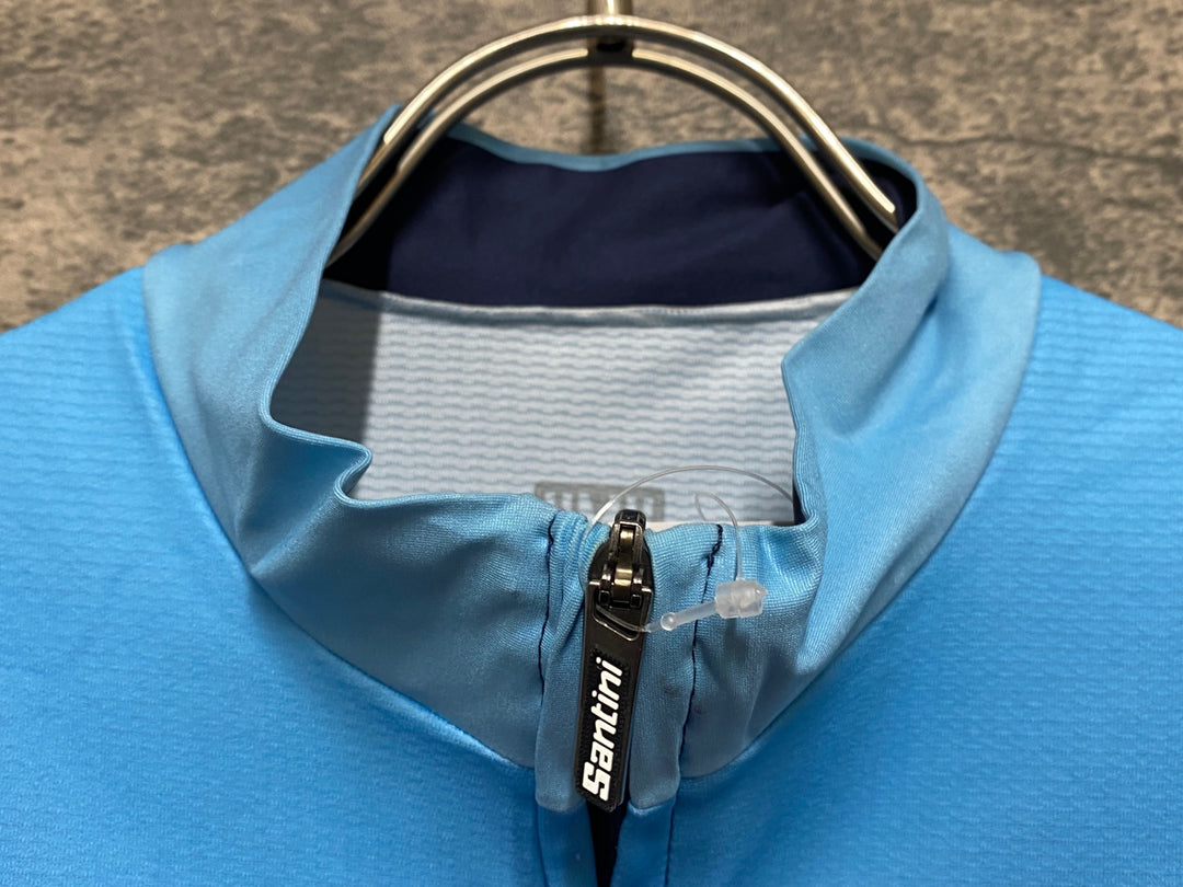 JS451 サンティーニ Santini 半袖 サイクルジャージ ネイビー 赤 M TREK