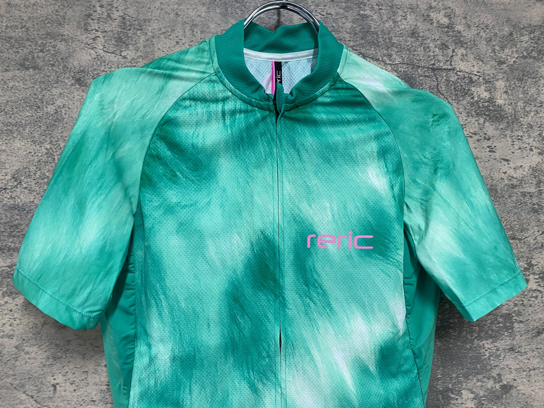 JV982 レリック reric Fuzzy Womens Standerd Jersey 半袖サイクルジャージ レディース L 緑