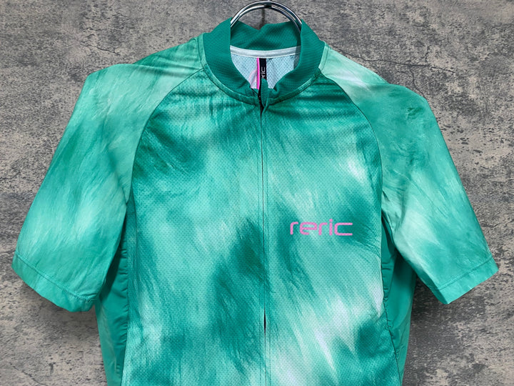 JV982 レリック reric Fuzzy Womens Standerd Jersey 半袖サイクルジャージ レディース L 緑