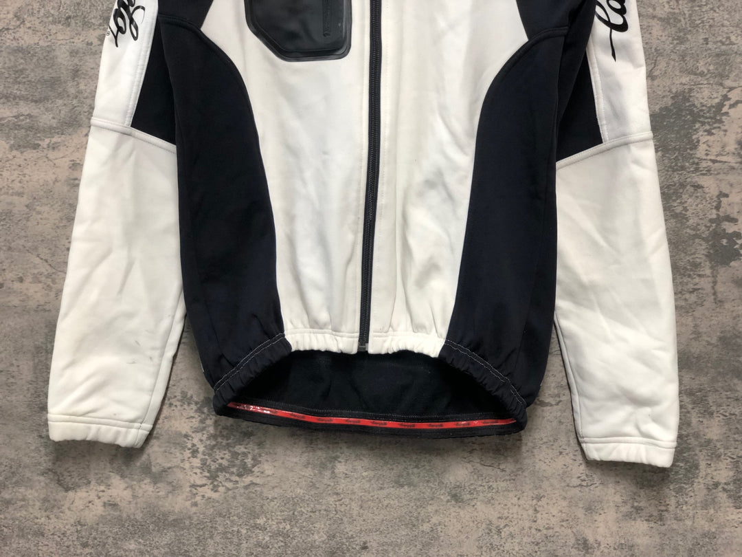 KJ351 カンパニョーロ CAMPAGNOLO 長袖 サイクルジャケット 白 黒 L 裏起毛