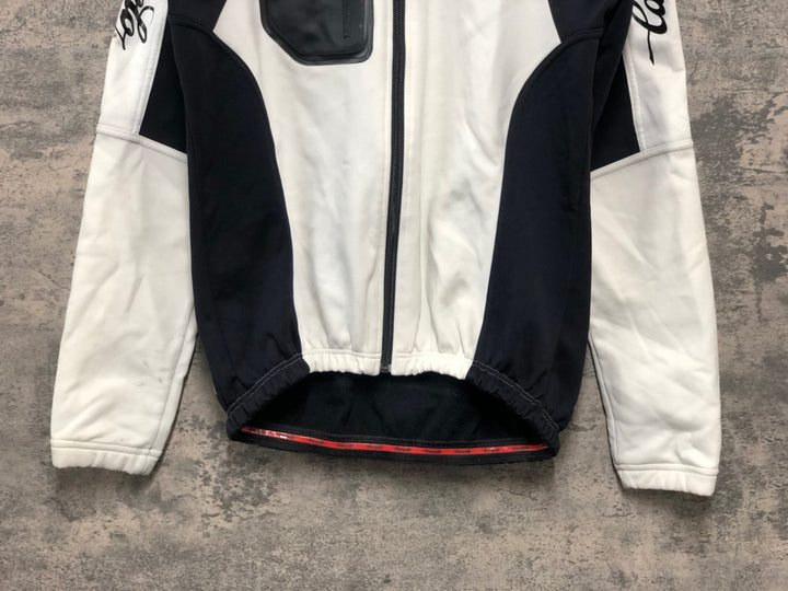 KJ351 カンパニョーロ CAMPAGNOLO 長袖 サイクルジャケット 白 黒 L 裏起毛