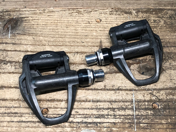 IV597 シマノ SHIMANO デュラエース DURA-ACE PD-R9100 ビンディングペダル SPD-SL ※左ペダルプレート剥がれ
