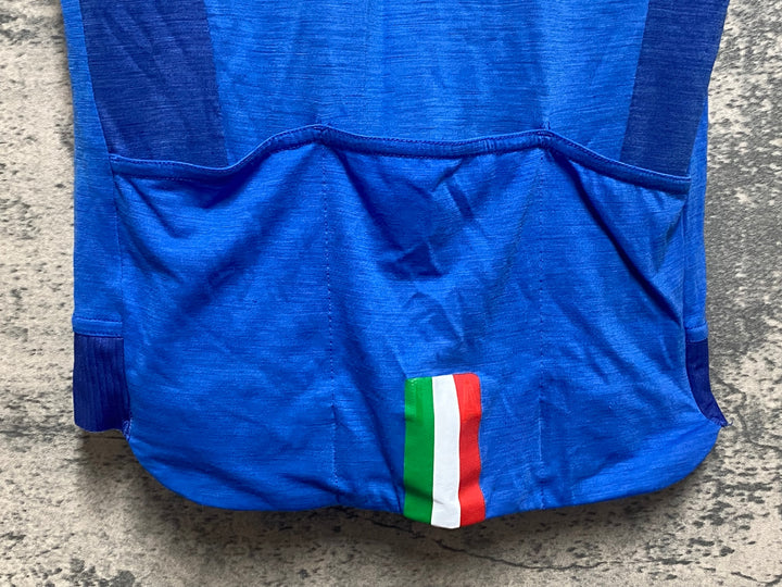 JS584 カステリ CASTELLI 半袖 サイクルジャージ 青 S ITALIA