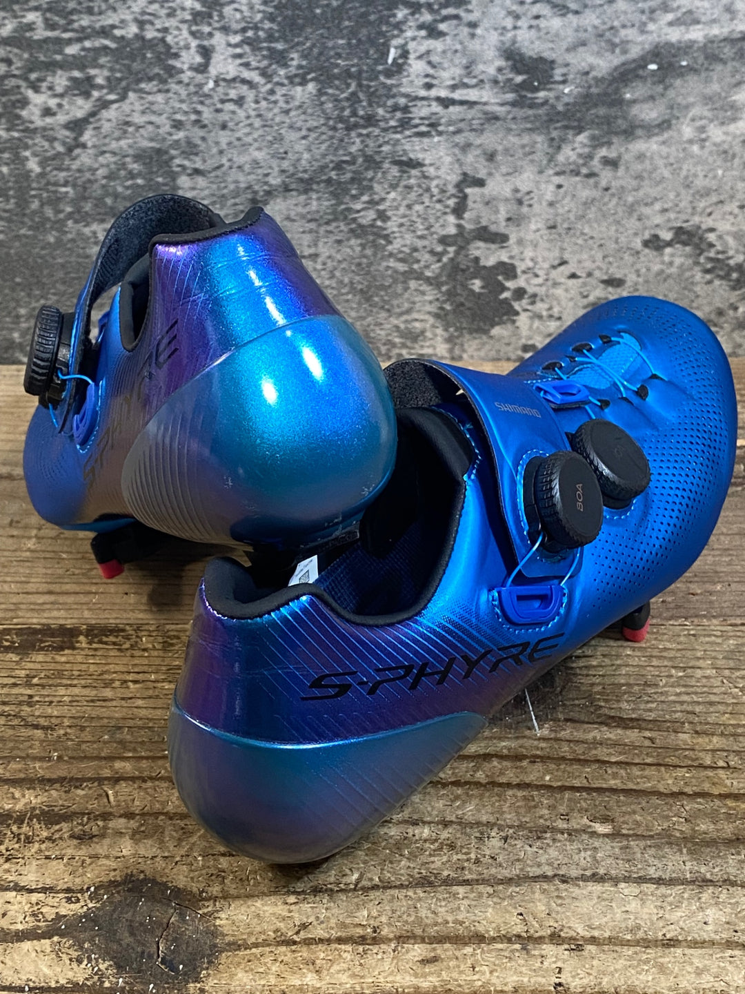 KH163 シマノ SHIMANO エスファイア S-PHYRE SH-RC903M B01E ビンディングシューズ 3穴 WIDE 青 EU42E