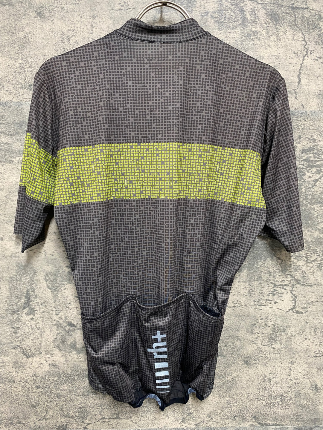 JY353 rh+ 半袖 サイクルジャージ M グレー/イエロー