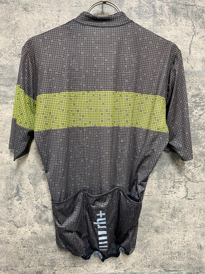 JY353 rh+ 半袖 サイクルジャージ M グレー/イエロー