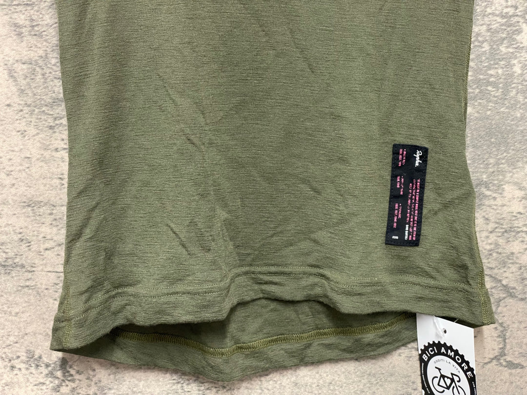 KM409 ラファ Rapha MERINO BASE LAYER - SHORT SLEEVE 半袖 ベースレイヤー カーキ XS