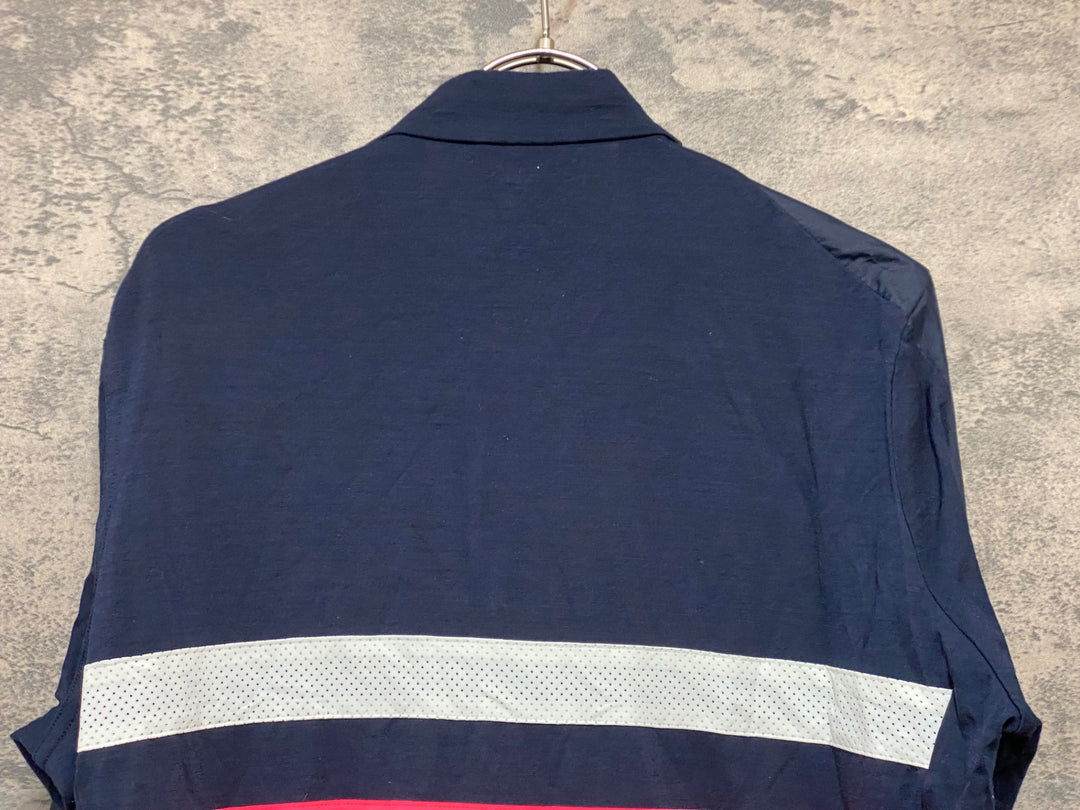 JZ227 ラファ Rapha WOMEN'S BREVET LONG SLEEVE WINDBLOCK JERSEY 長袖 サイクルジャージ 紺 L