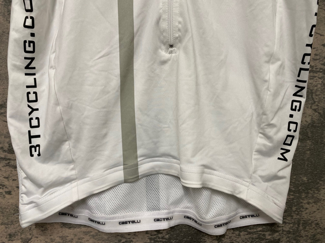 JV212 カステリ CASTELLI 半袖 サイクルジャージ 白 黒 L 3T