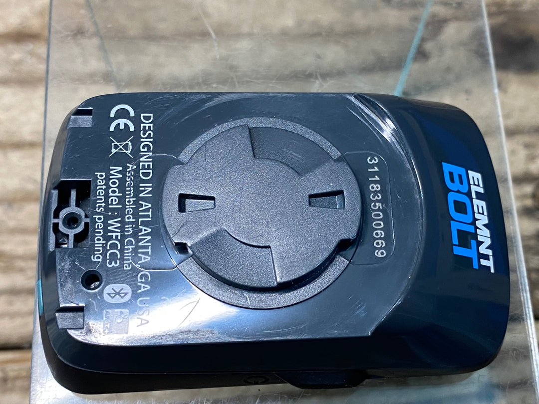JO646 ワフー Wahoo ELEMENT BOLT WFCC3 サイクルコンピューター マウント センサー セット 動作確認済 ※充電口キャップ欠損