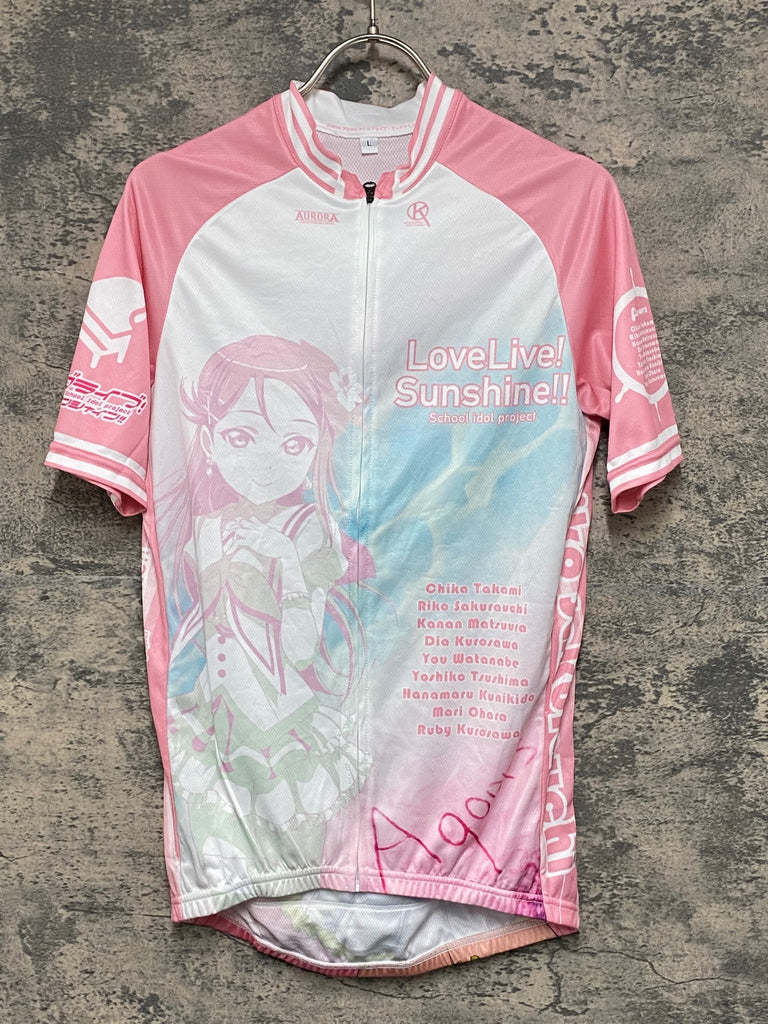 LoveLive! Sunshine! 桜内梨子サイクルジャージ L KG886 アウローラ AURORA 半袖 サイクルジャージ 白 ピンク L ラブ