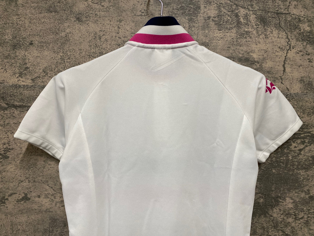 JT495 ルコックスポルティフ le coq sportif 半袖 サイクルジャージ ハーフジップ 白 M