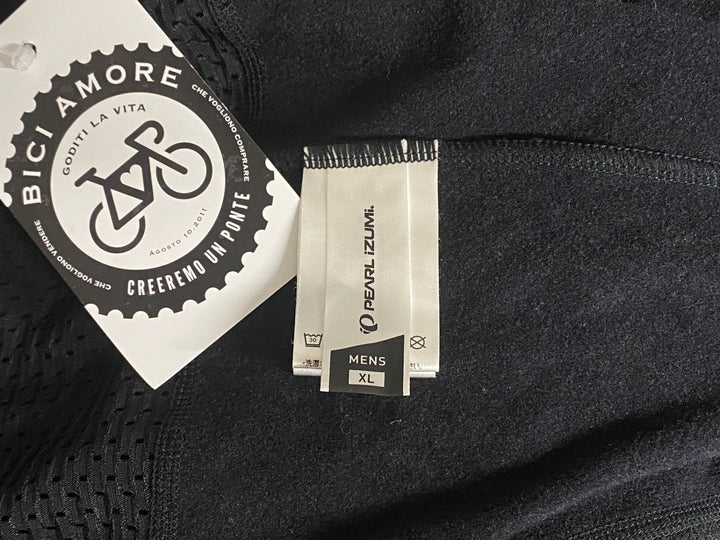 KI787 パールイズミ PEARL iZUMi ビブタイツ 黒 MEN'S XL 裏起毛 防風 3DR 赤タグ