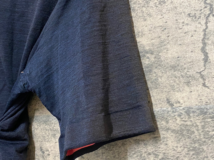 KC832 ラファ Rapha MERINO POLO 半袖 ポロシャツ 濃紺 XS ※一部変色