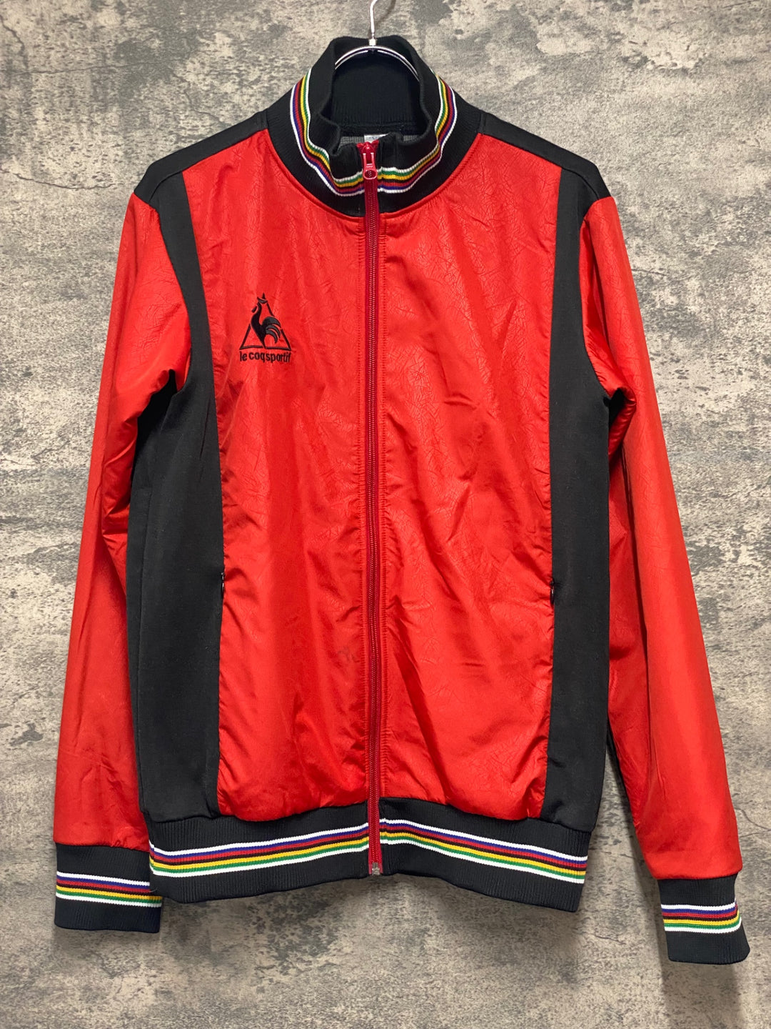 KH251 ルコックスポルティフ le coq sportif 長袖サイクルジャケット 赤黒 L
