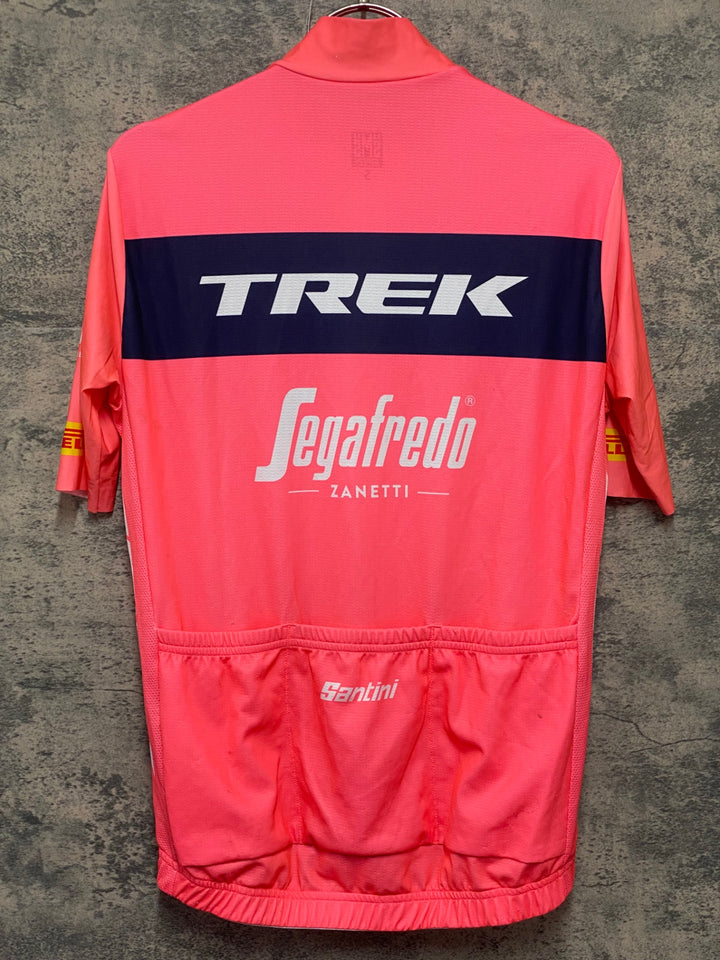 KL402 サンティーニ Santini 半袖 サイクルジャージ ピンク S TREK Segafredo ※汚れあり