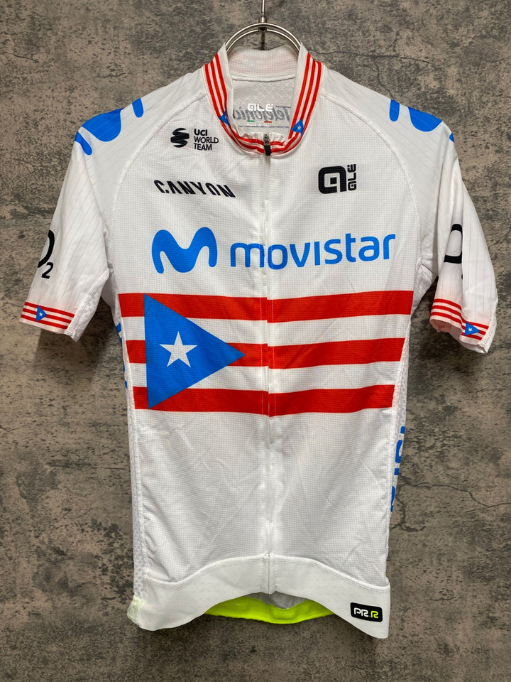 JS484 アレ ALE 半袖 サイクルジャージ 白 S movistar