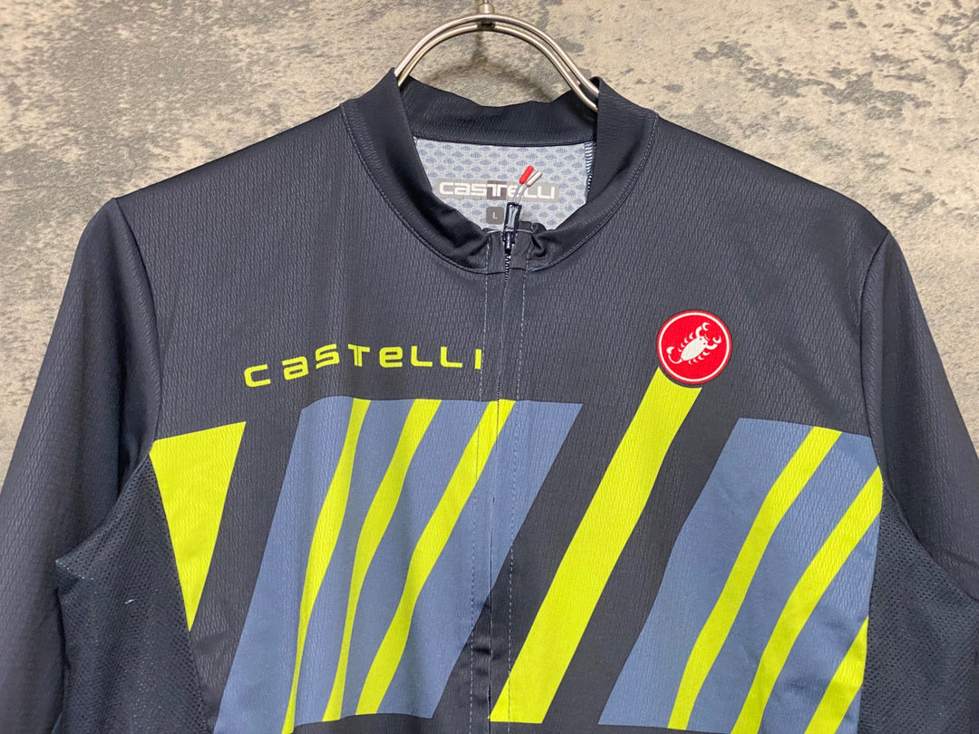 KG671 カステリ CASTELLI 半袖 サイクルジャージ グレー L ほつれあり