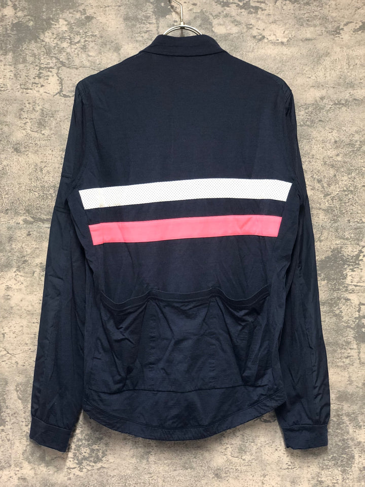 KK082 ラファ RAPHA LONG SLEEVE BREVET WINDBLOCK JERSEY 長袖 サイクルジャージ 濃紺 M