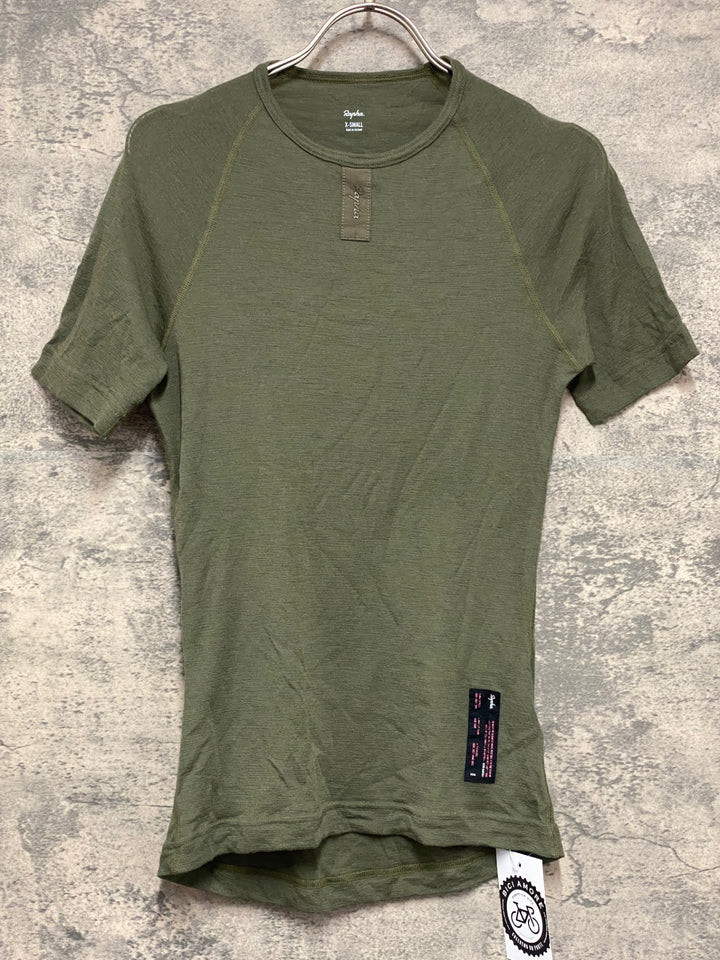 KM409 ラファ Rapha MERINO BASE LAYER - SHORT SLEEVE 半袖 ベースレイヤー カーキ XS