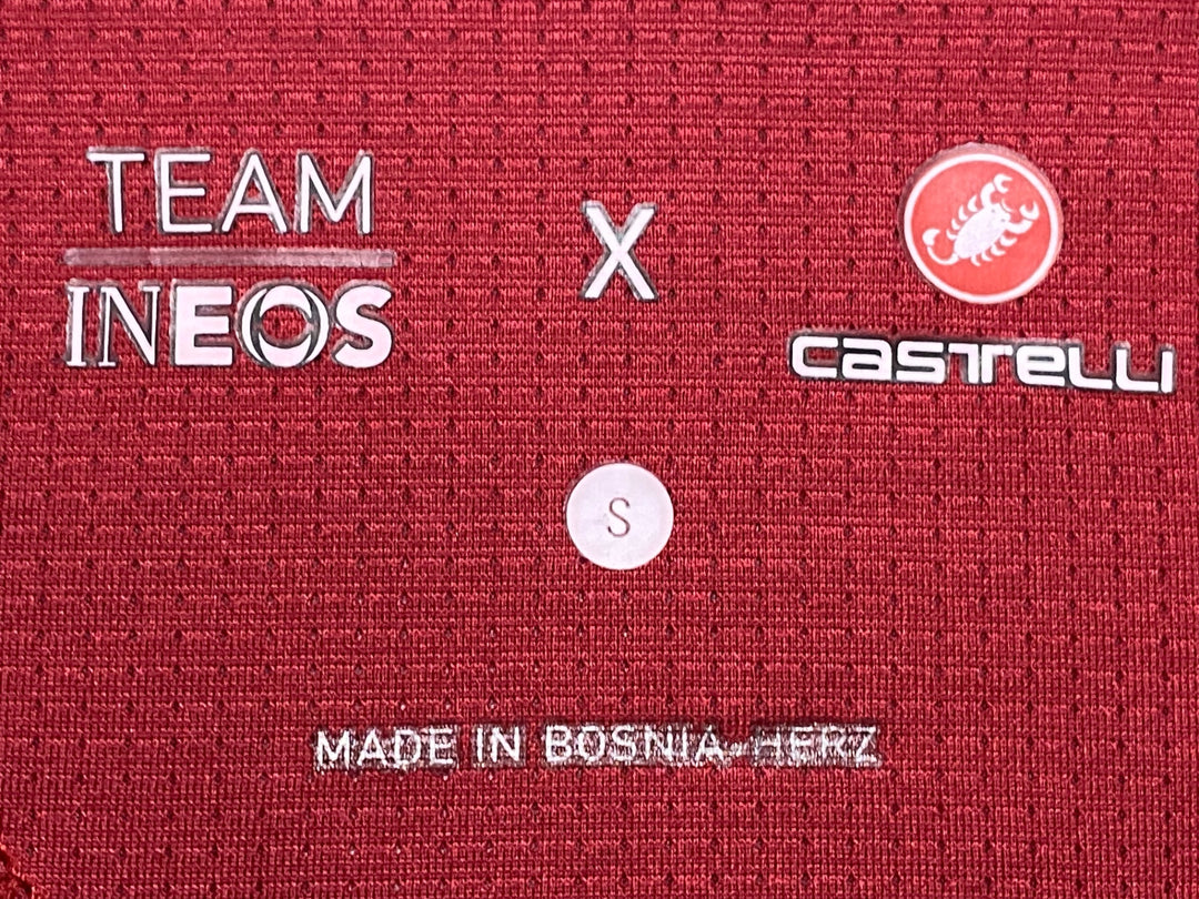 KC370 カステリ CASTELLI 半袖 サイクルジャージ バーガンディ 黒 S TEAM INEOS