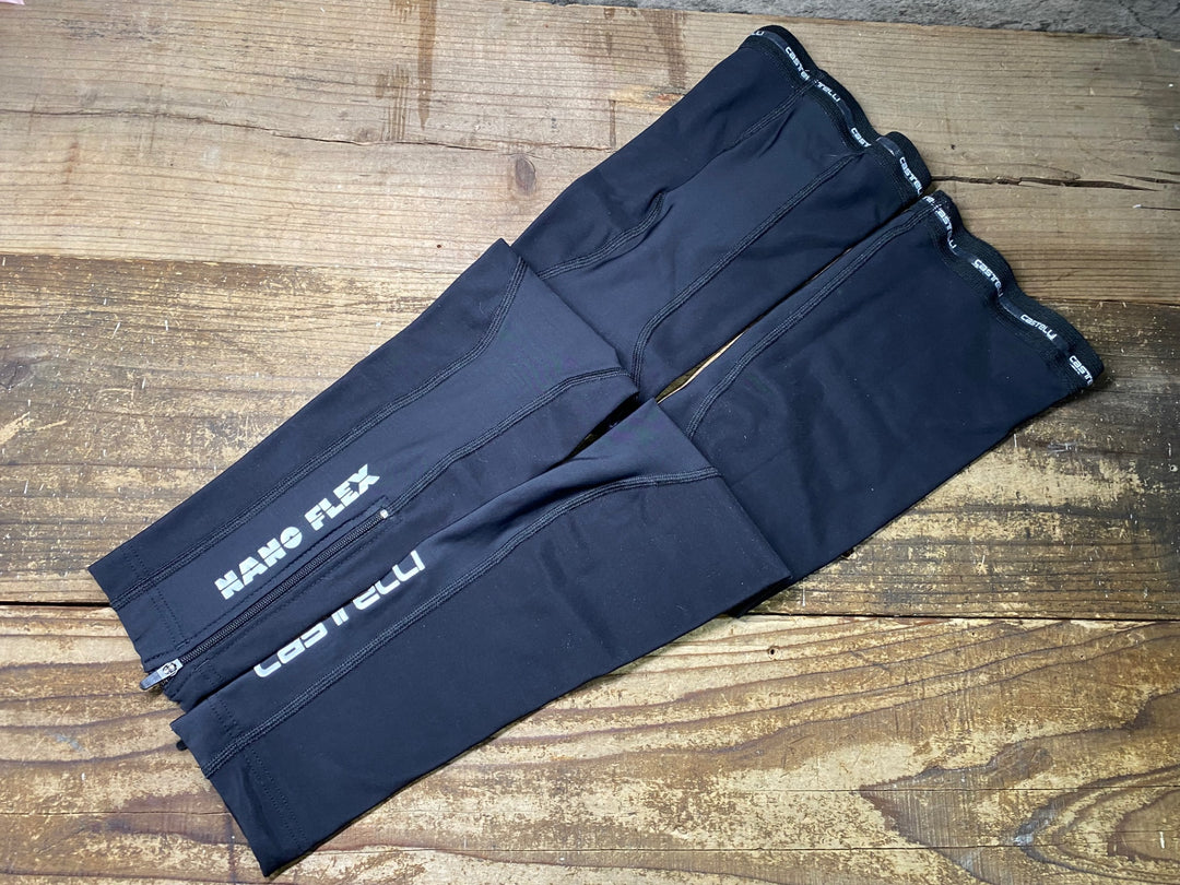 JJ492 カステリ CASTELLI MANO FLEX レッグウォーマー 黒 S 裏起毛