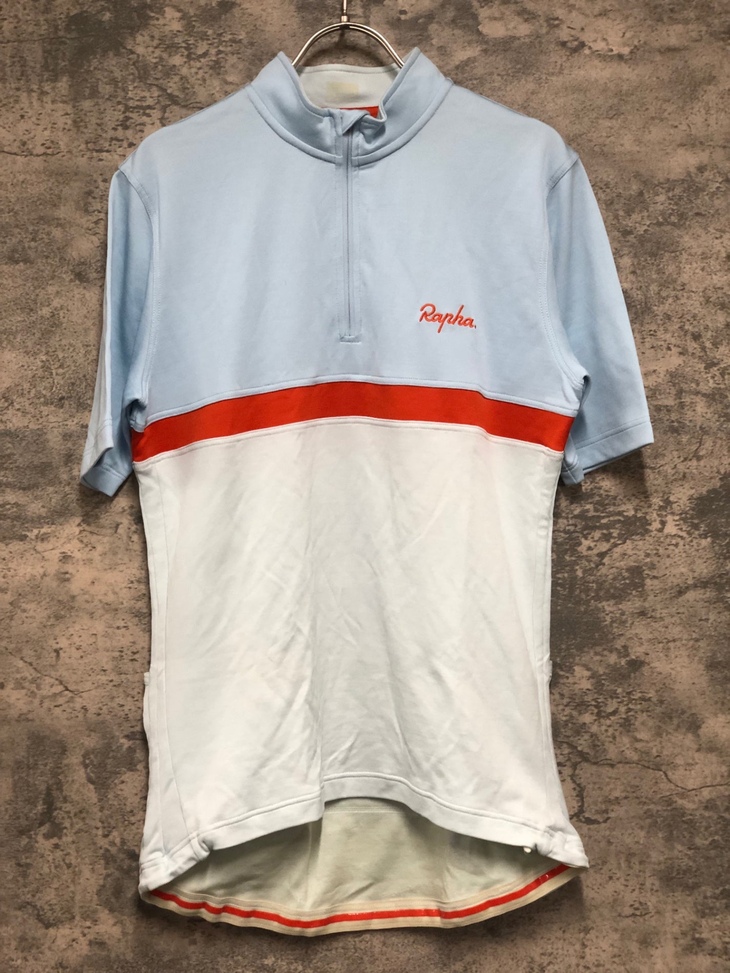 KK985 ラファ RAPHA CLUB JERSEY 半袖 サイクルジャージ XL 水色 ※シミ