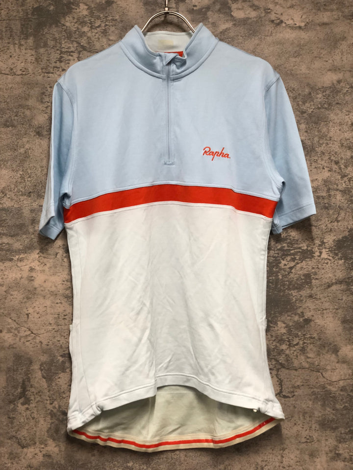 KK985 ラファ RAPHA CLUB JERSEY 半袖 サイクルジャージ XL 水色 ※シミ、黄ばみ有り