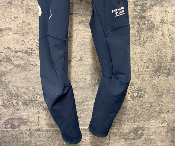 KE899 パスノーマルスタジオ PAS NORMAL STUDIES Mechanism Deep Winter Long Bibs ビブタイツ 紺 S 裏起毛