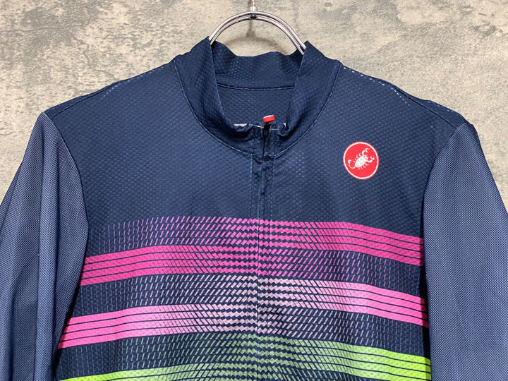 KE517 カステリ CASTELLI 半袖 サイクルジャージ 紺 L