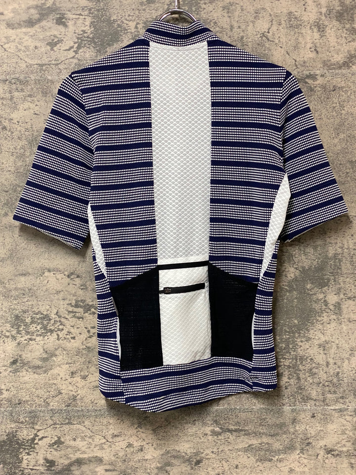 KN641 カフェドシクリステ Cafe du Cycliste FRANCINE Man 半袖 サイクルジャージ 紺 白 S