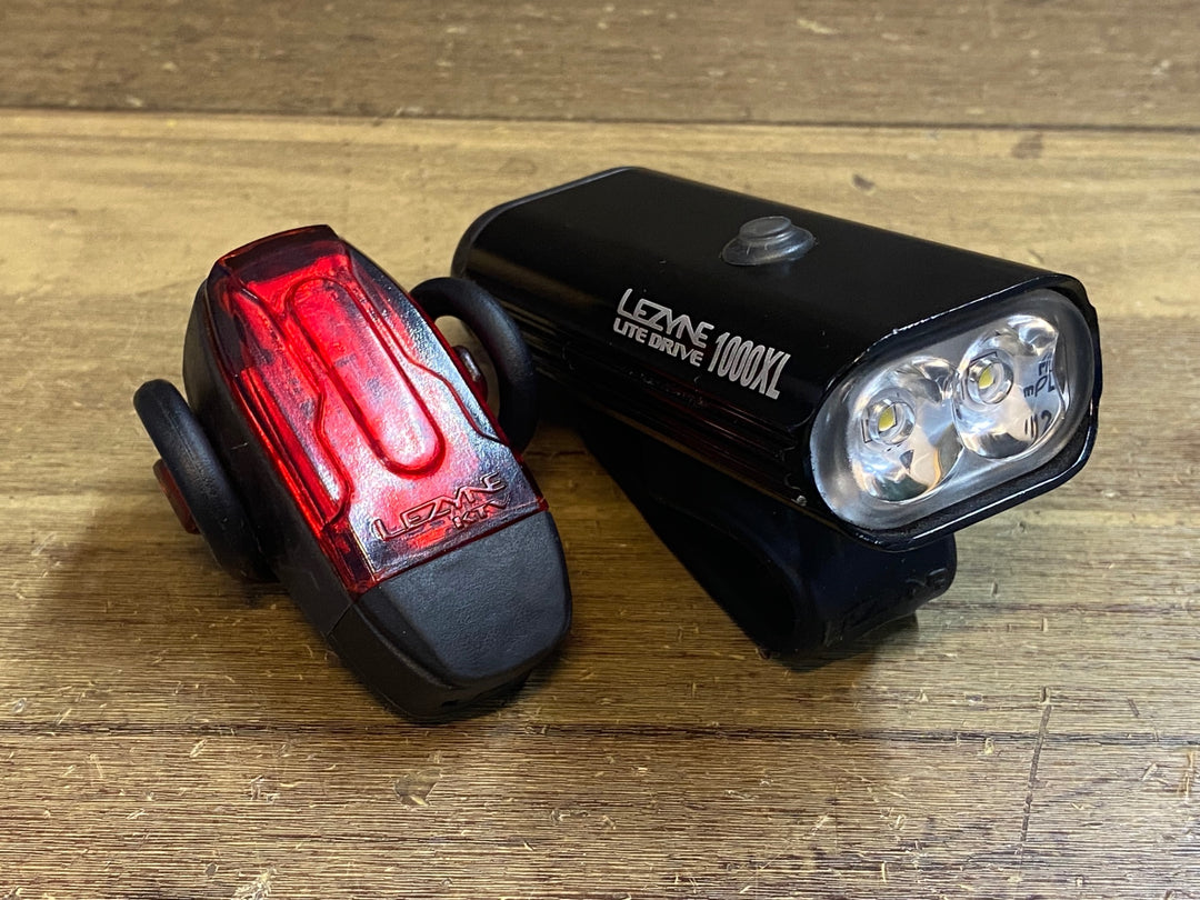 JN811 レザイン LEZYNE LITE DRIVE 1000XL/KTVリアライト 前後ライトセット 点灯確認済み