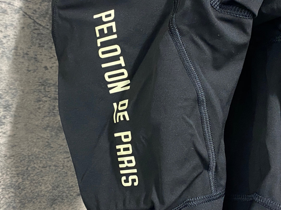 JW769 プロトンドパリ PELOTON DE PARIS Domestique Bib Shorts ビブショーツ 黒 ロゴ黄ばみ S