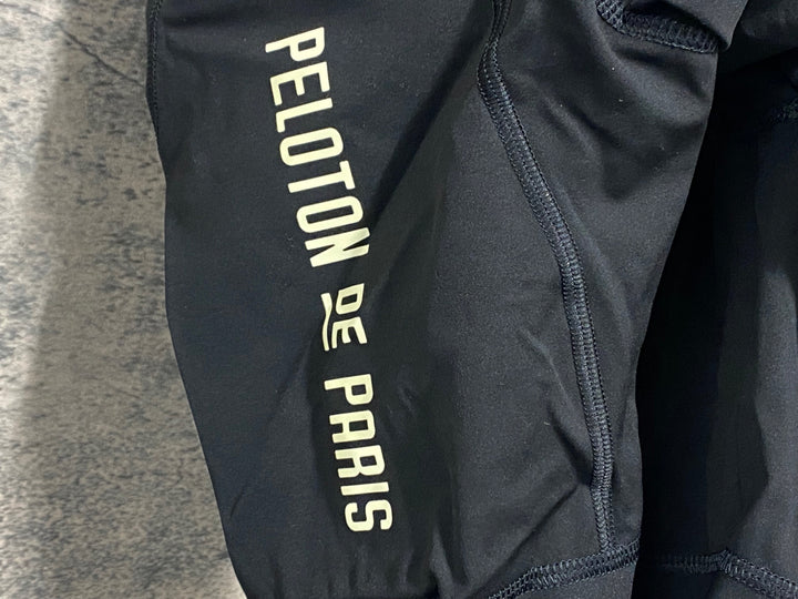 JW769 プロトンドパリ PELOTON DE PARIS Domestique Bib Shorts ビブショーツ 黒 ロゴ黄ばみ S