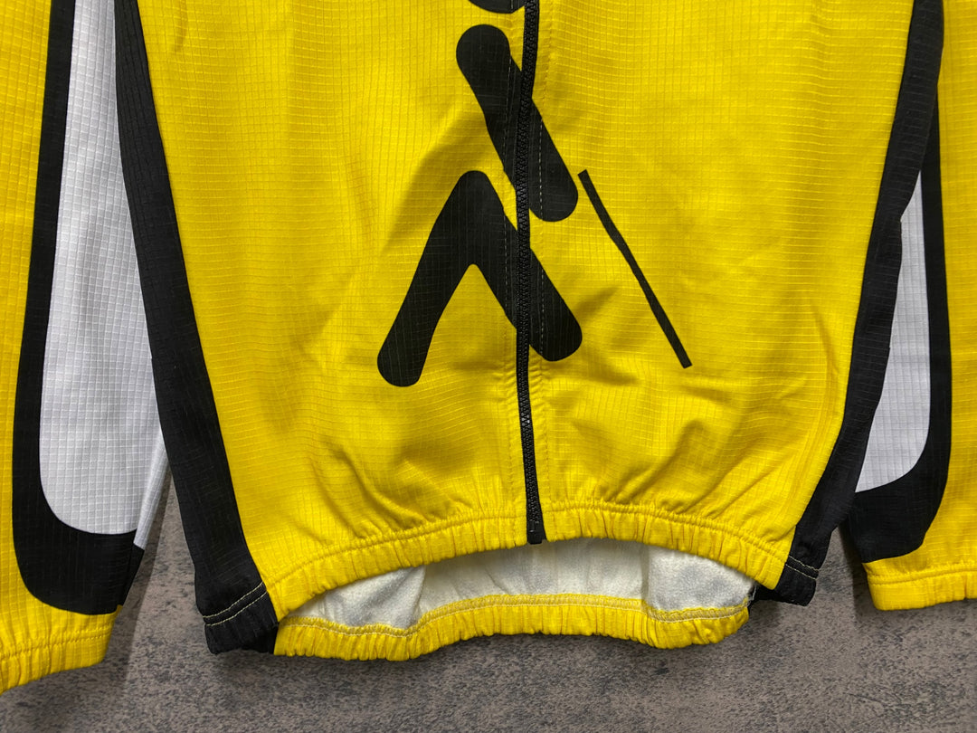 JE767 カステリ CASTELLI 長袖 サイクルジャージ 黄 M 裏起毛 ONCE