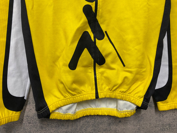 JE767 カステリ CASTELLI 長袖 サイクルジャージ 黄 M 裏起毛 ONCE