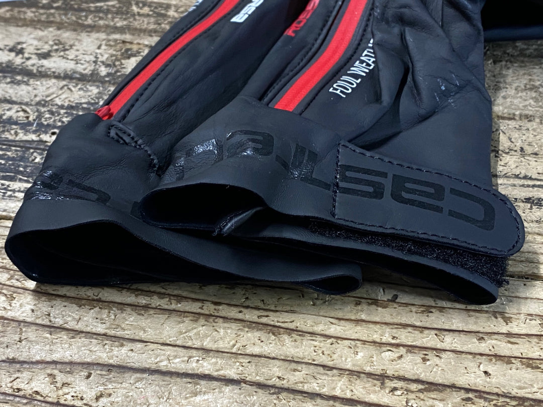 JT063 カステリ CASTELLI ROSSO CORSA シューズカバー 黒 L 裏起毛 汚れ