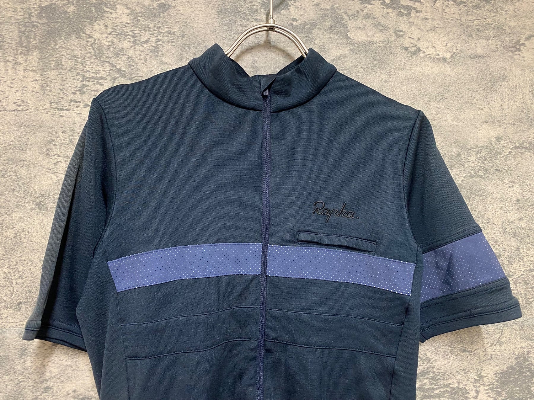 JT080 ラファ Rapha BREVET JERSEY 半袖サイクルジャージ 紺 S 日焼け