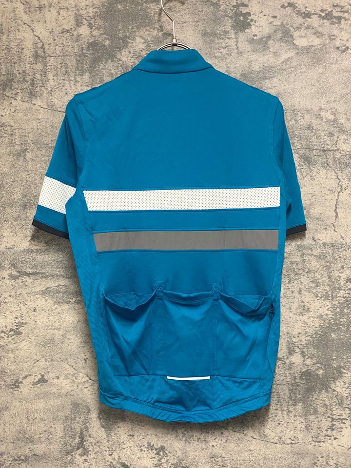 KE387 ラファ Rapha BREVET LIGHTWEIGHT JERSEY 半袖 サイクルジャージ XS 水色 ポケット部傷み
