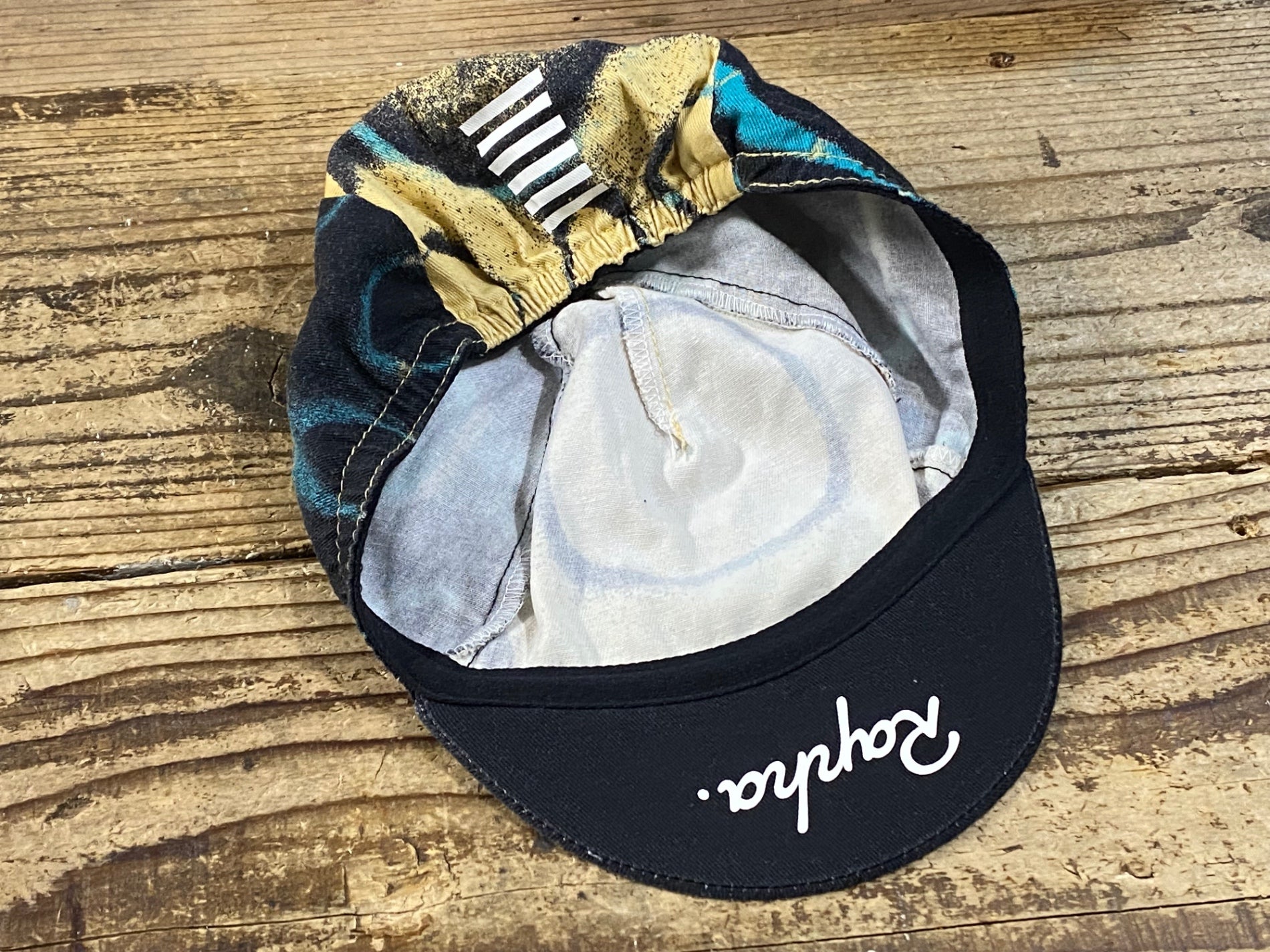 KH118 ラファ Rapha RAPHA ATHLETES CAP サイクルキャップ 黒 黃