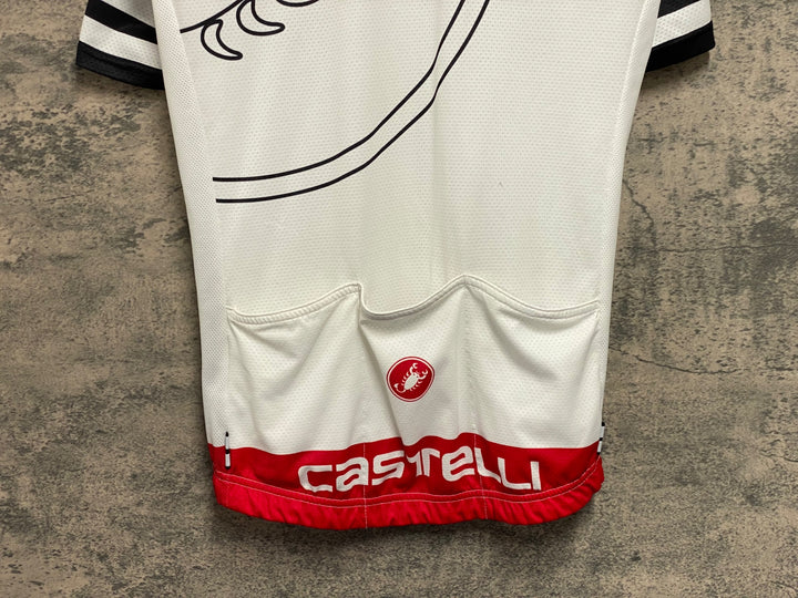 JV204 カステリ CASTELLI 半袖 サイクルジャージ グレー 白 S