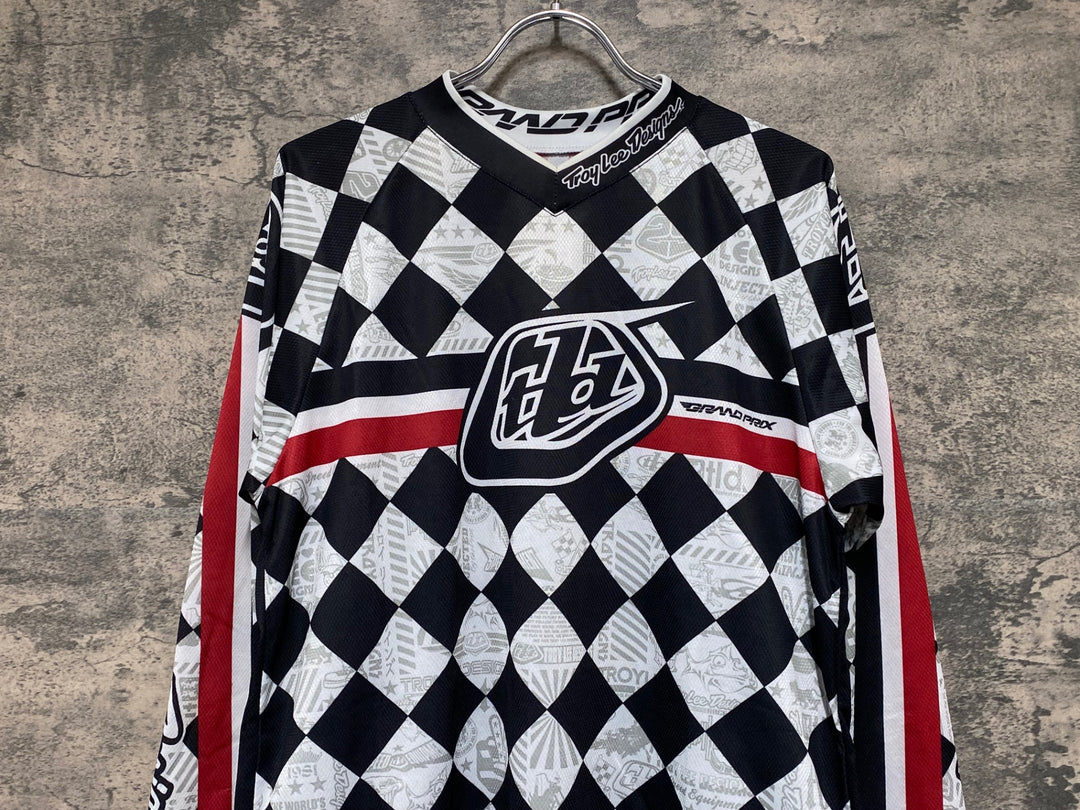 JV400 トロイリーデザイン Troy Lee Design 長袖ジャージ 黒白 S 汚れ